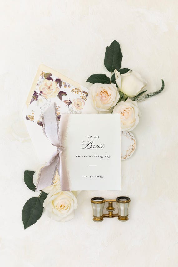 to my bride on our wedding day card / personalized day of wedding card / bride wedding day card / wife