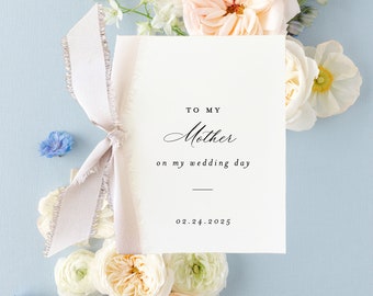 day of thank you card / to my mother on my wedding day card / silk ribbon / mom / mother in law