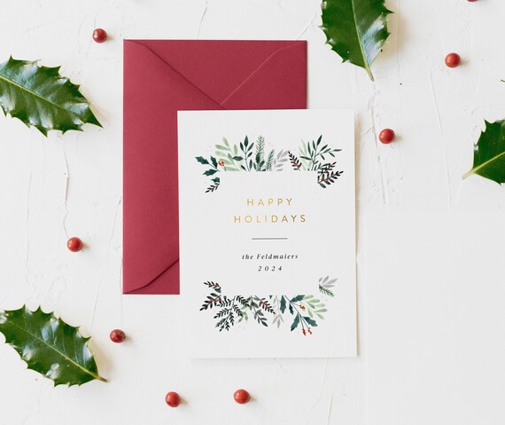 personalized christmas cards / gold foil holiday cards