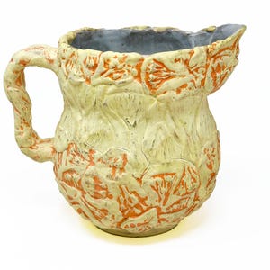 Brocca in ceramica fatta a mano: piccola brocca in gres floreale