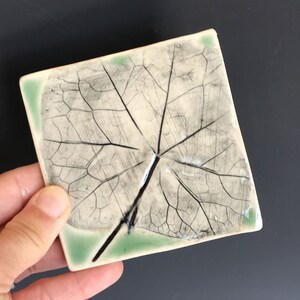 Handmade Ceramic Nasturtium Coaster: Floral Decorative Tile