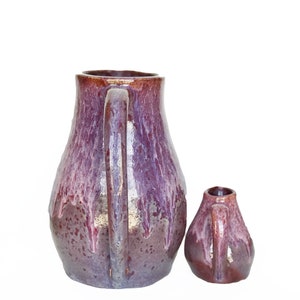 Purple Pitcher Set, Handmade Ceramic Pitchers, Wheel-thrown Stoneware Pitchers, Water Pitcher and Creamer Pitcher image 5