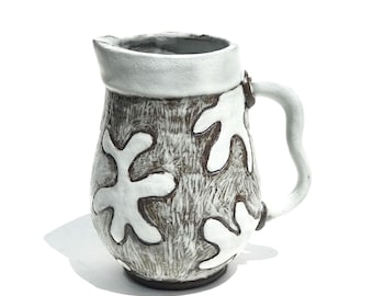 Handmade Stoneware Pitcher: Wheel-Thrown Ceramic Water Jug
