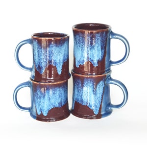 Red and Blue Coffee Mug, Ceramic Coffee Mug, Handmade Stoneware Mug, Pottery Coffee Mug, Wheel-thrown Mug