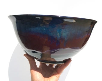 Large Ceramic Mixing Bowl, Wheel-Thrown Stoneware Pottery Bowl, Ceramic Batter Bowl, Large Serving Bowl, Pasta Bowl