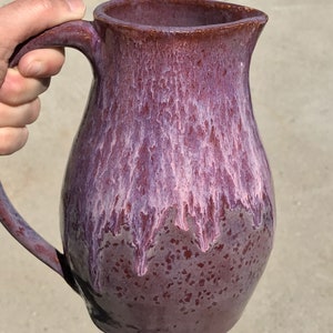 Purple Pitcher Set, Handmade Ceramic Pitchers, Wheel-thrown Stoneware Pitchers, Water Pitcher and Creamer Pitcher image 3