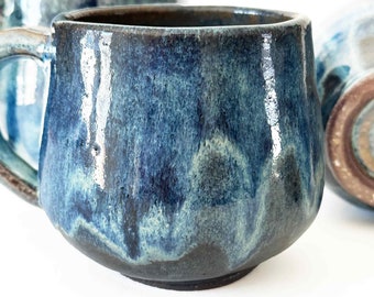 Blue Stoneware Mug, Ceramic Coffee Mug, Pottery Coffee Mug, Pottery Mug Handmade, Handmade Coffee Mug, Coffee Cup, Great Gift