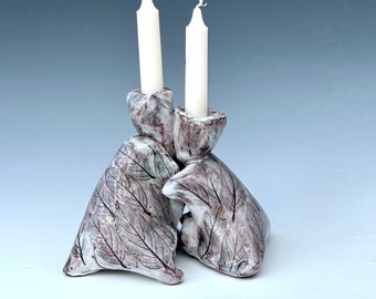 Modern Shabbat Candle Holder, Handmade Ceramic Shabbat Candlestick Holder, Unique Pair of Candlesticks, Candleholder, Sabbath, Jewish Gift