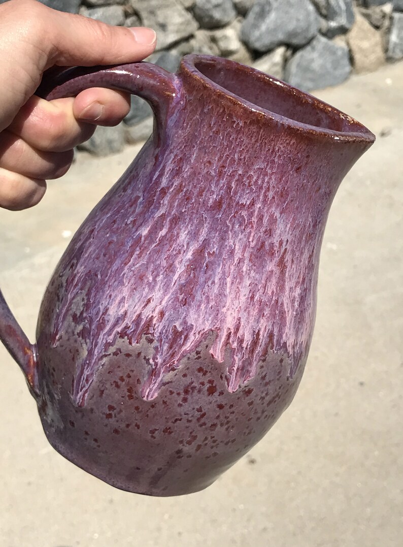 Purple Pitcher Set, Handmade Ceramic Pitchers, Wheel-thrown Stoneware Pitchers, Water Pitcher and Creamer Pitcher image 6