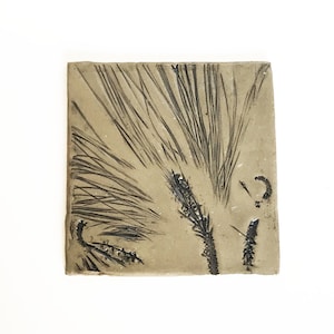 Handmade Ceramic Trivet: Pine Needle Tile Art, Spoon Rest