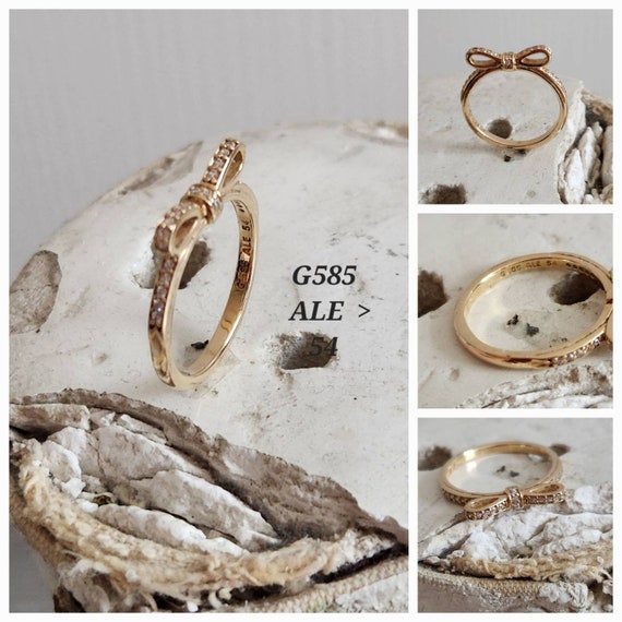 まさぽんページ◇14kgf Authentic Pandora Sparkling Bow 14k Gold CZ Hallmarked G585