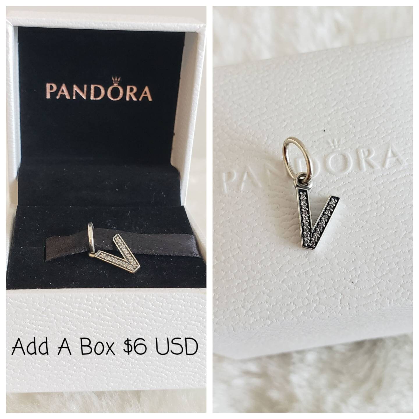 Authentic Pandora Letter V Initial Dangle Charm Clear CZ Sterling Hallmarked S925 ALE Alphabet Letters v Item 791334CZ NWOT Gift Retired Etsy