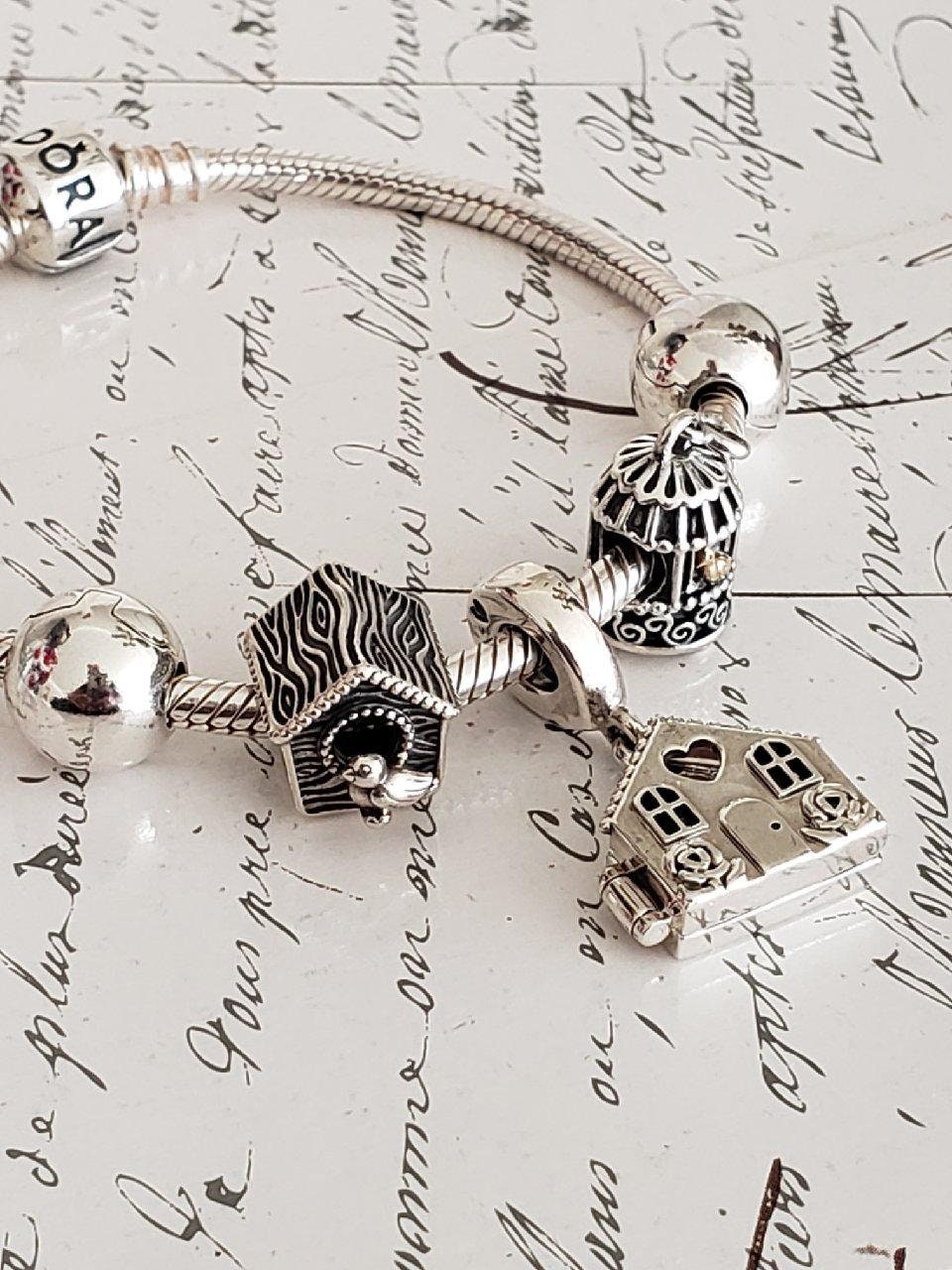 Authentic Pandora Spring Bird House Charm Sterling Silver