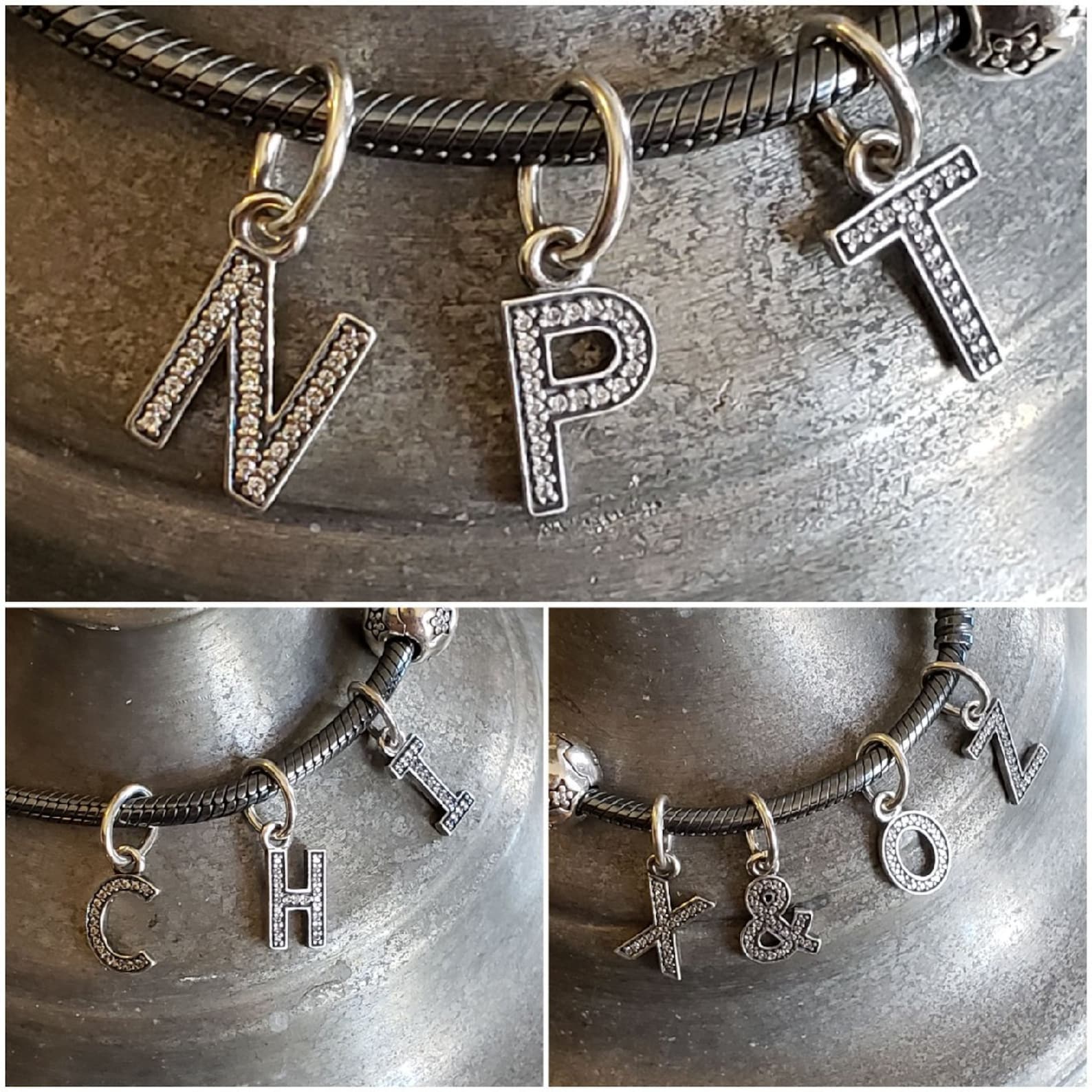 Authentic Pandora Letter Dangle Charms Cubic Zirconia Sterling Etsy