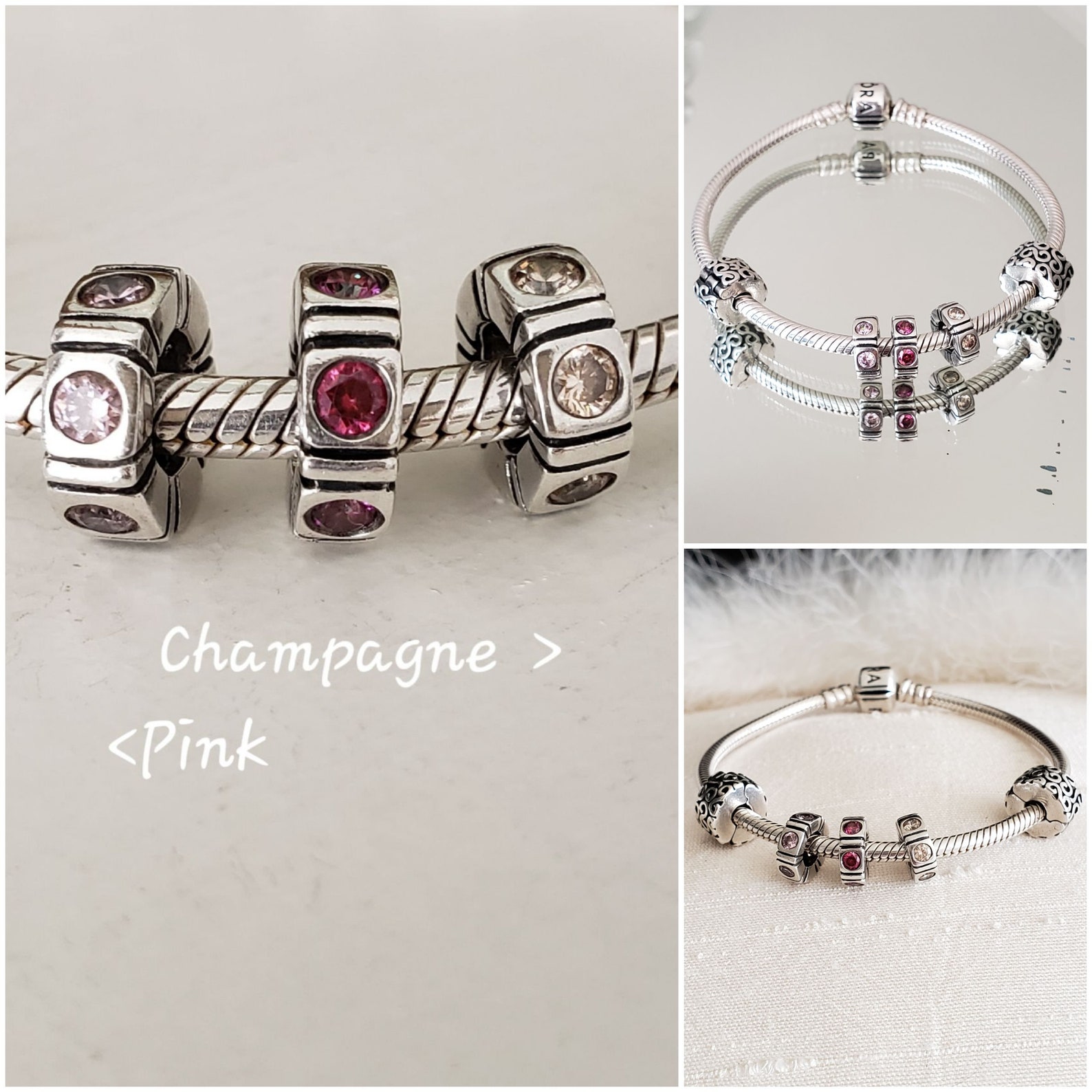 Authentic Pandora Trinity Spacers Red Item 790368 CZR Pink Etsy Canada