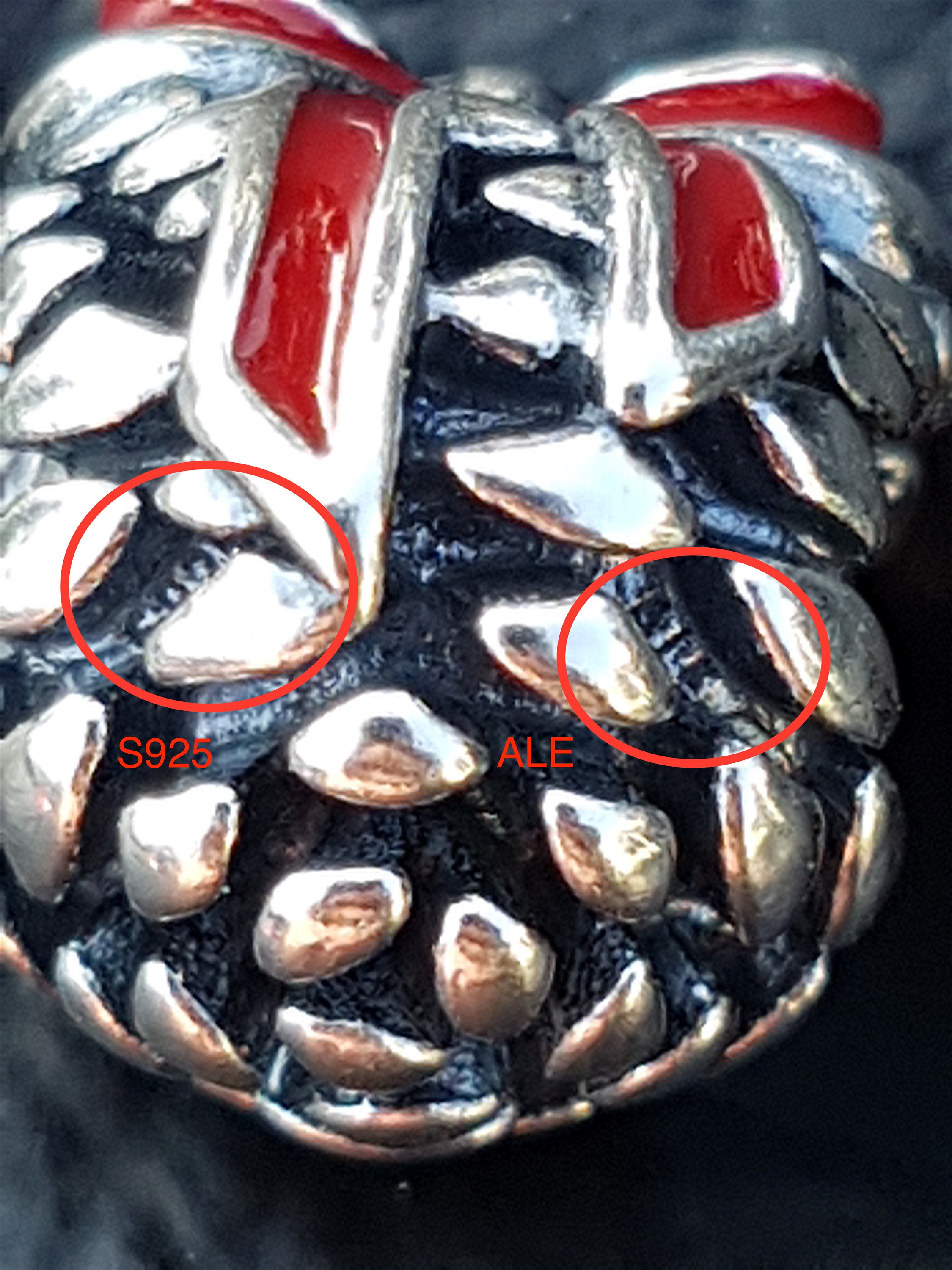 小物 peipei Authentic Pandora Pine Cone Christmas Charm Bead Sterling