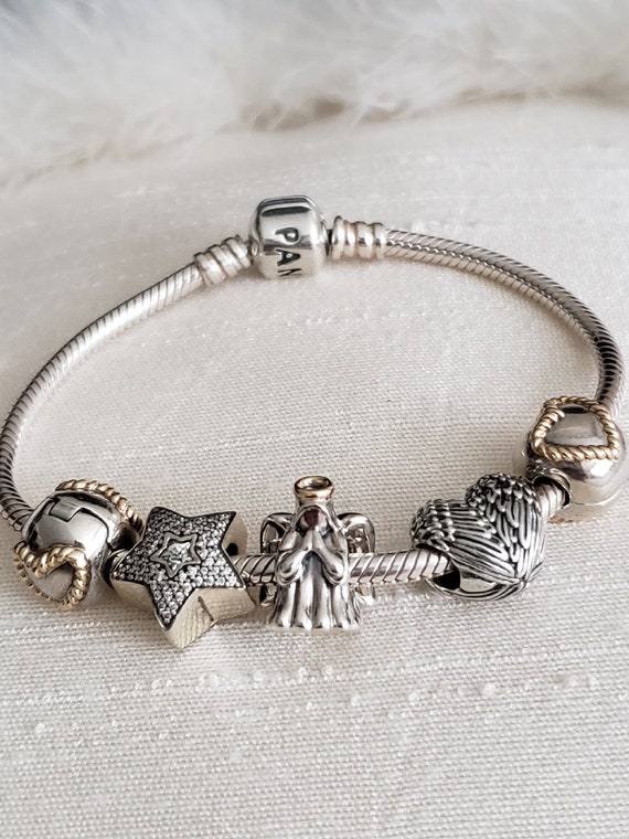 Authentic Pandora Divine Angel Sterling With 14K Gold Halo Hallmarked S925 ALE Item 791770 NWOT Guardian Angel Angel of Hope RETIRED Etsy Denmark