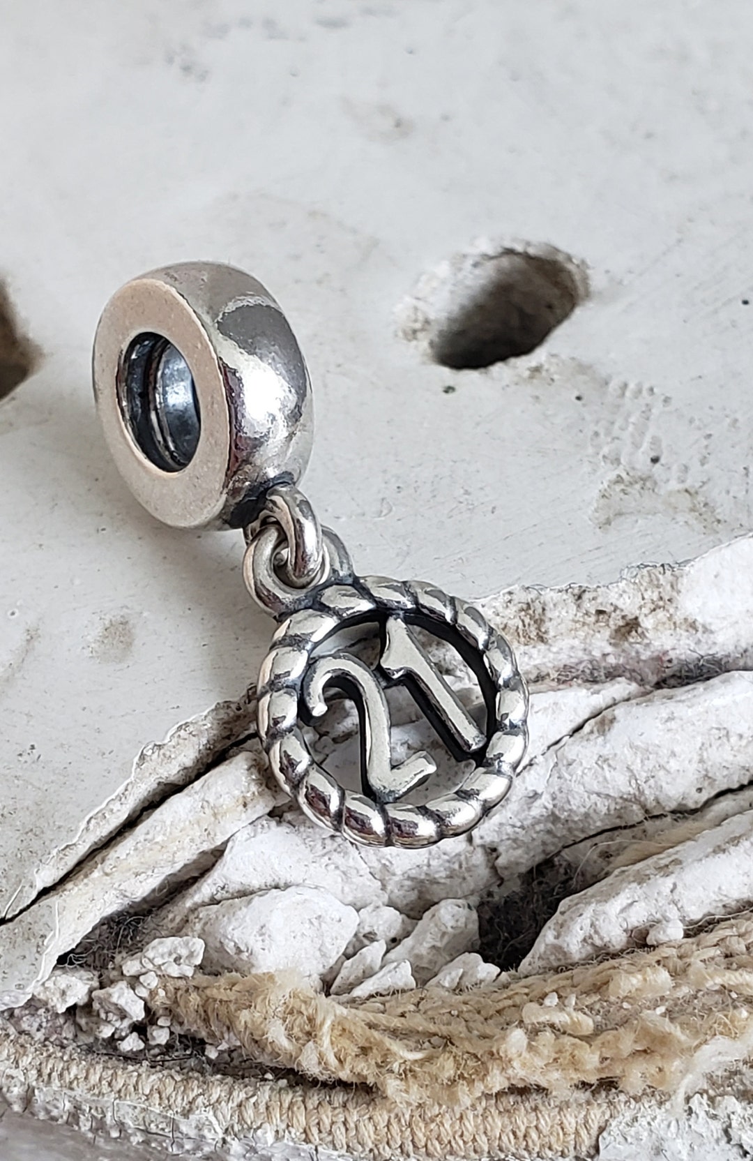 Authentic Pandora 21st Birthday Dangle Charm Sterling Silver Hallmarked P2 S925 ALE 21 Milestone Birthday Pre loved Item 790496 Gift to BFF Etsy