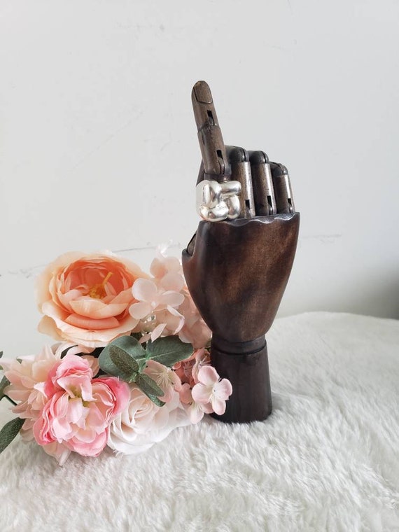 Vintage Statement Sterling Silver Square Knot Rin… - image 1