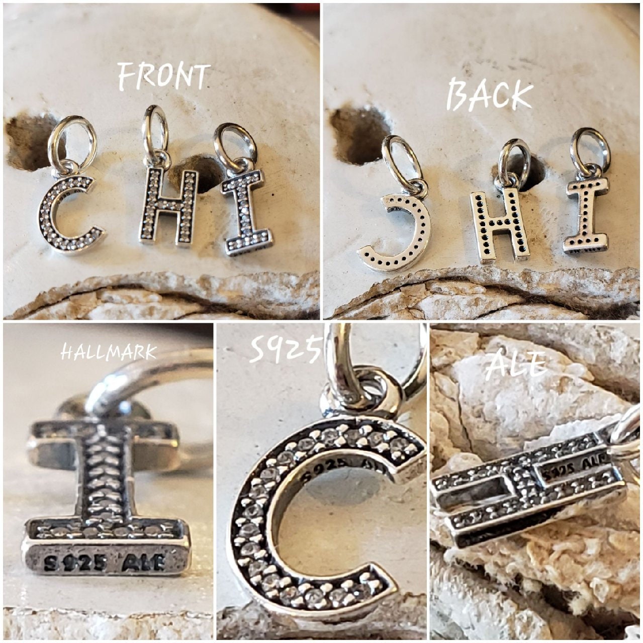 Authentic Pandora Letter Dangle Charms Cubic Zirconia Sterling Etsy