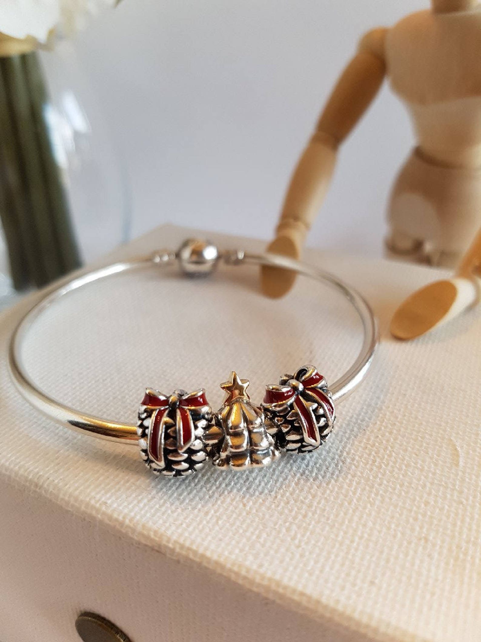Authentic Pandora Christmas Tree Charm Bead Sterling Silver w/ Etsy
