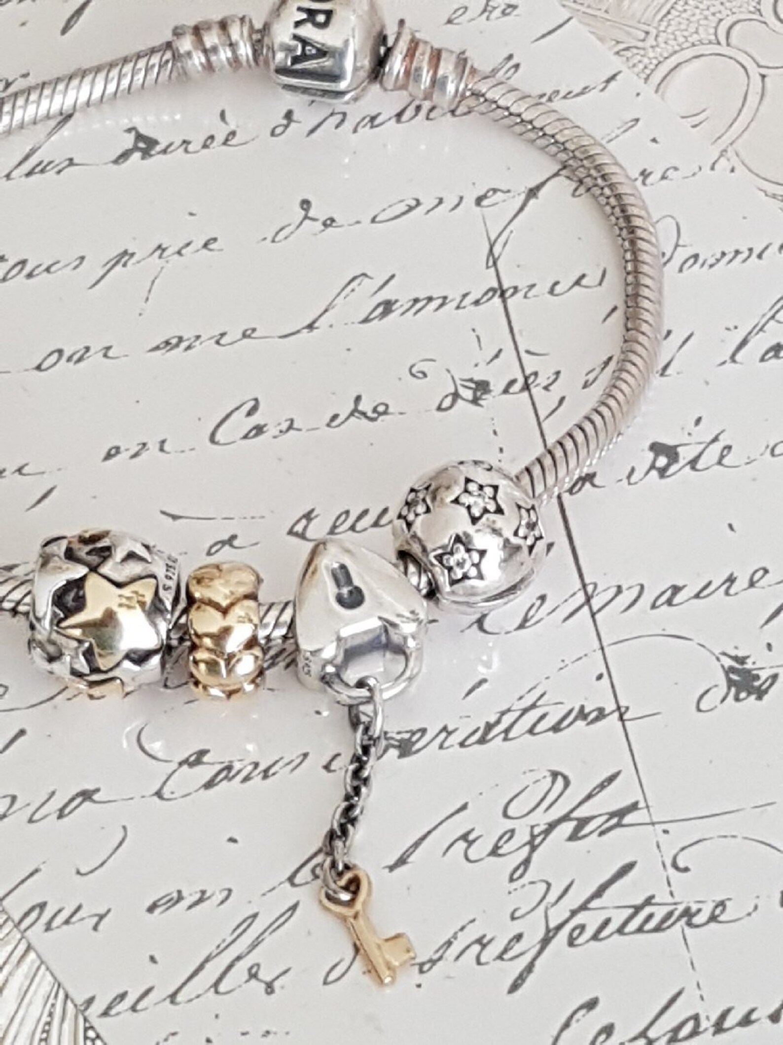 Authentic Pandora Key to My Heart Charm Sterling Silver 14 kt Etsy