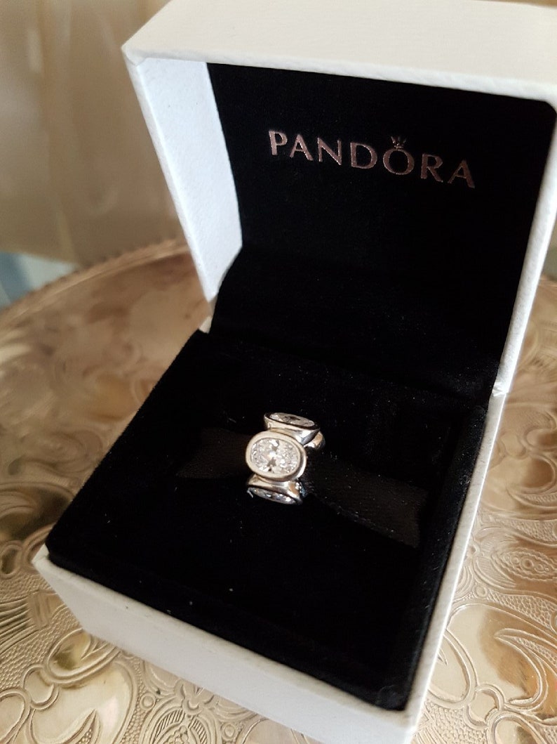 Authentic Pandora Oval Lights Charm with Clear Cubic Zirconia | Etsy