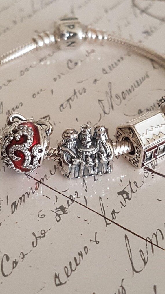 Authentic RARE Pandora 3 Wise Men Charm Bead Two Toned Sterling Silver with 14k Gold Cross Hallmarked S925 ALE Threaded Item 791233 RETIRED Etsy