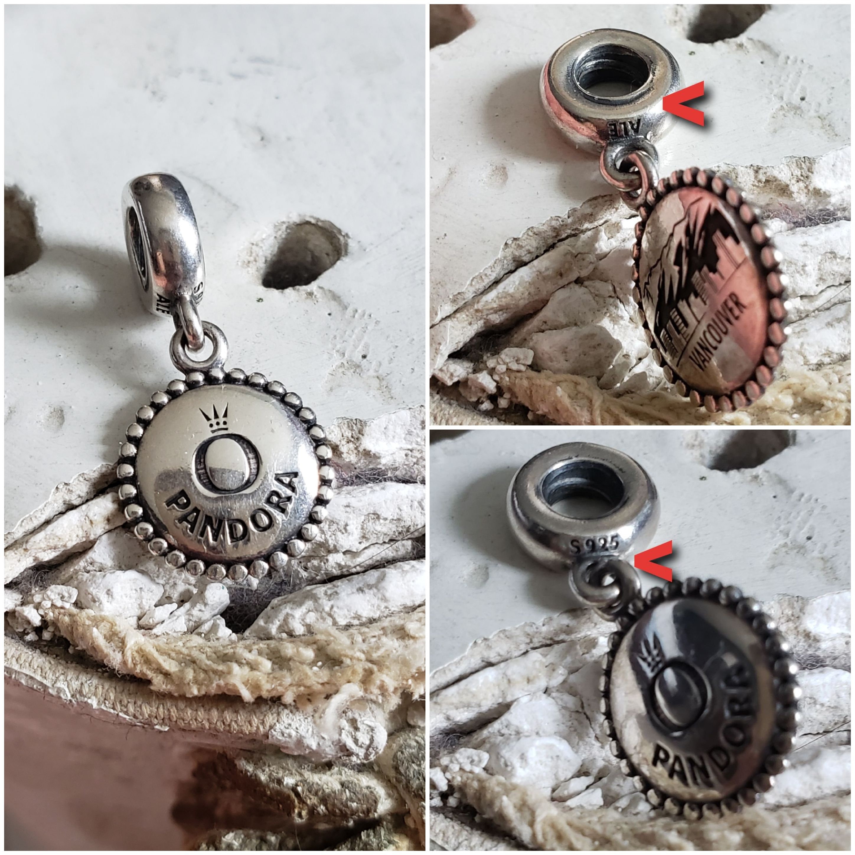 Authentic Pandora Unforgettable Moments Vancouver Dangle Charm