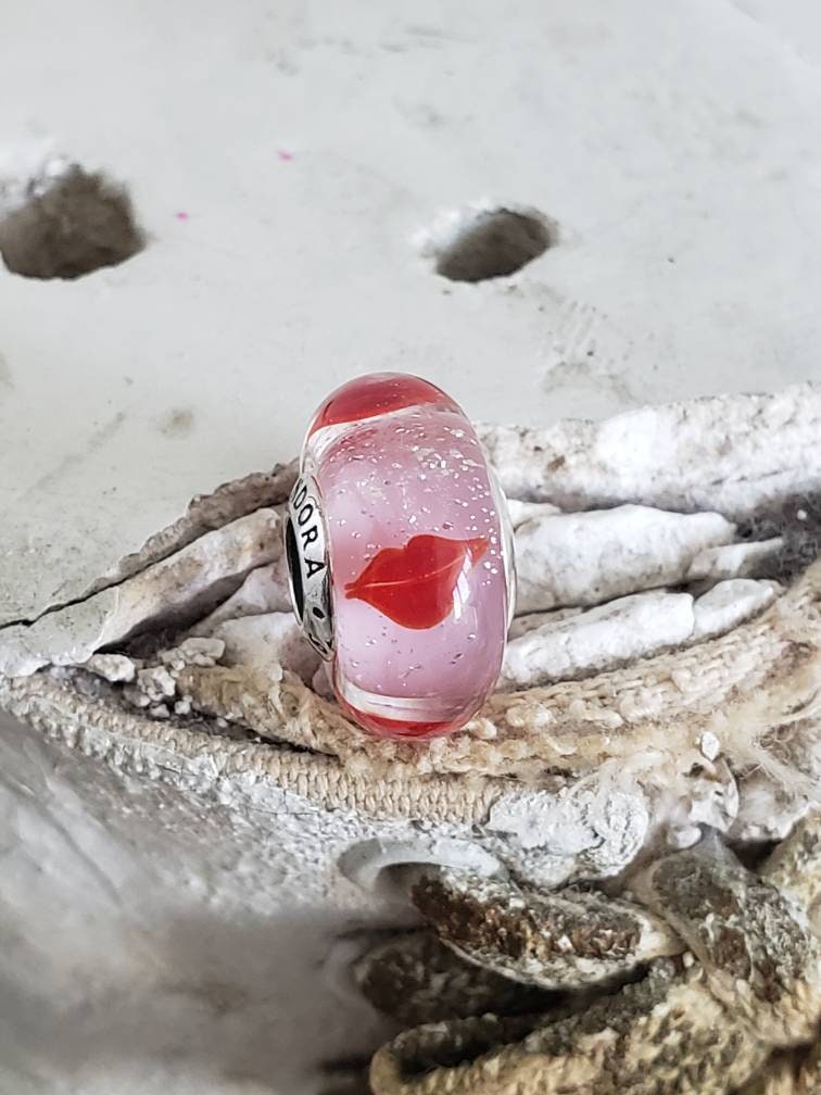 Authentic Pandora Kisses All Around Murano Glass Charm Sterling Core Hallmark S925 ALE Item 796598 Love Charm Valentines Day NWOT Retired Etsy
