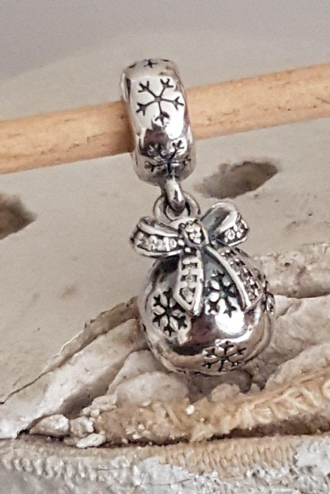 Authentic Pandora Christmas Bauble Dangle Charm Sterling With