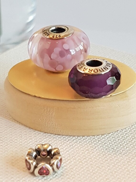 Faceted Purple Murano Glass Charm | Sterling silver | Pandora SG