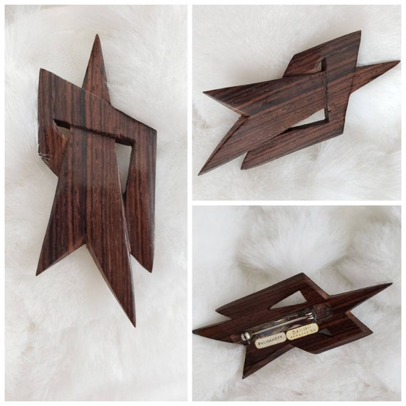 Mid Century Vintage Palisander Wood Arrow Design … - image 7