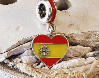 Reserved Pandora Spain Heart Flag Dangle Charm Red & Yellow Enamel Sterling Hallmarked S925 ALE Item#791550ENMX Love Spain/ NWOT/ RETIRED