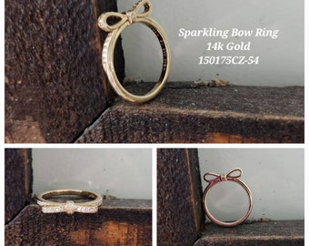 まさぽんページ◇14kgf Authentic Pandora Sparkling Bow 14k Gold CZ Hallmarked G585