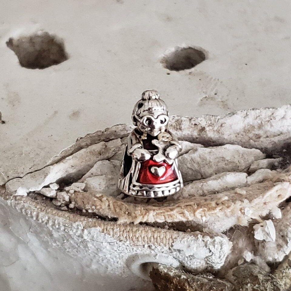 Authentic Pandora Mrs. Claus Charm Sterling W Red Enamel Hallmarked S925 ALE Item 792005EN07 Retired NWOT Pair With Santa and Stocking Etsy