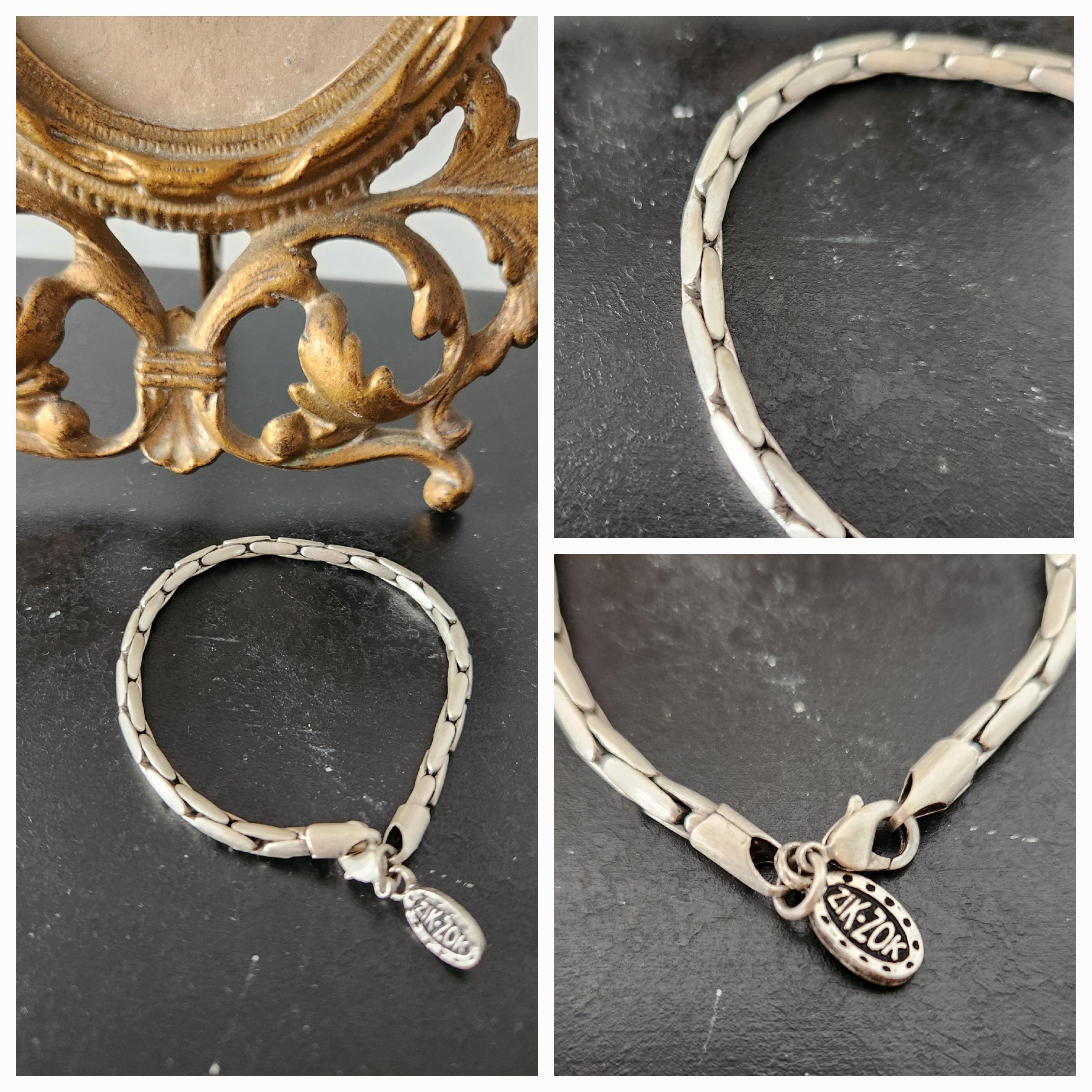 Vintage Zik Zok Pewter Bracelet/unisex Bracelets/retro Art Decor