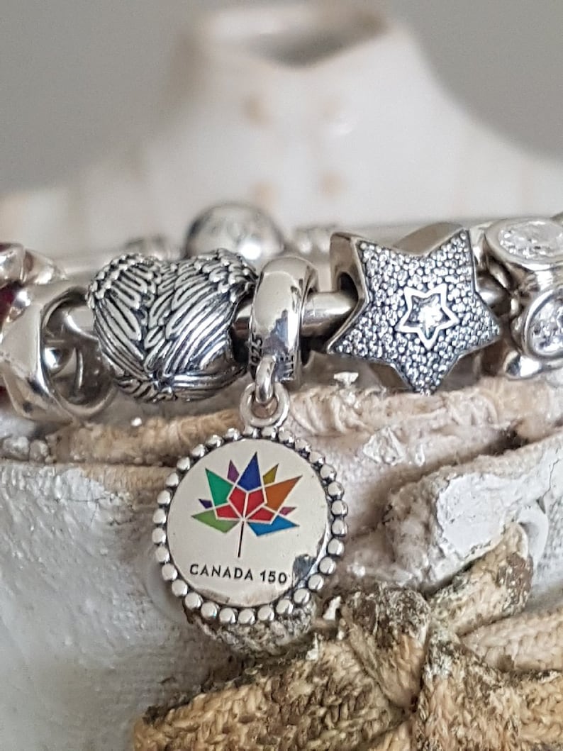 STUNNING Authentic Pandora Canada 150 Birthday Charm Rainbow Etsy