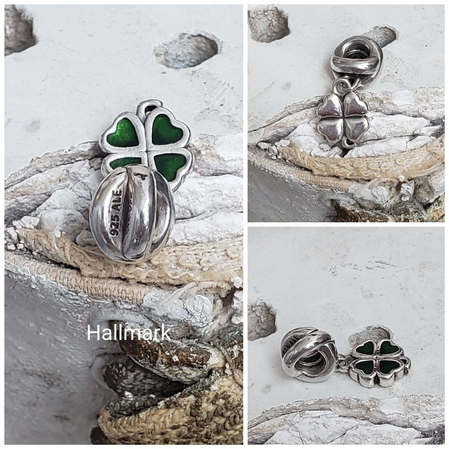 Authentic Pandora Green Four Leaf Clover Charm Enamel Sterling Silver Hallmarked 925 ALE 790572EN25 RETIRED Love Luck Faith Hope Pre loved Etsy