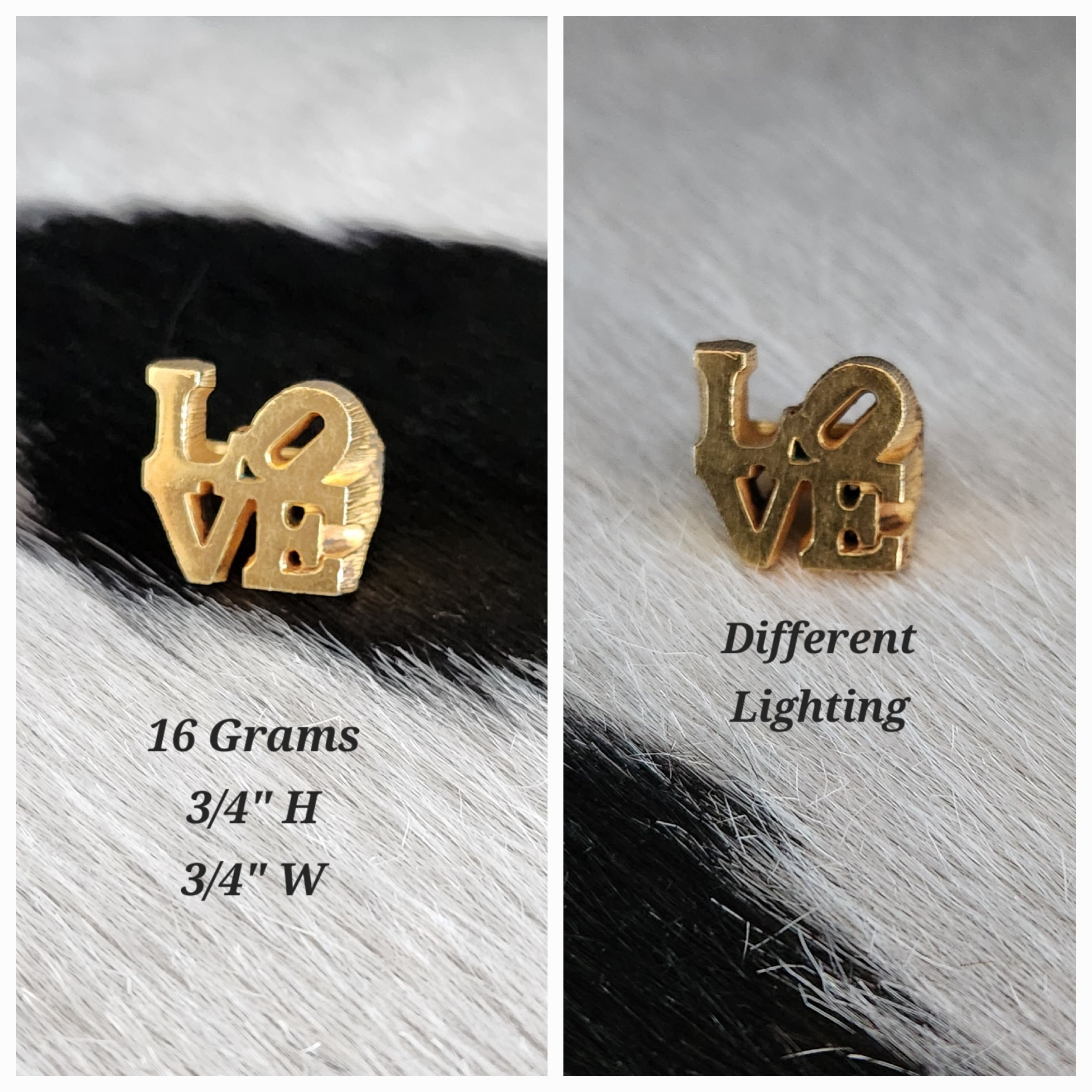 Vintage Robert Indiana Gilded Brass Iconic Love Ring 1969