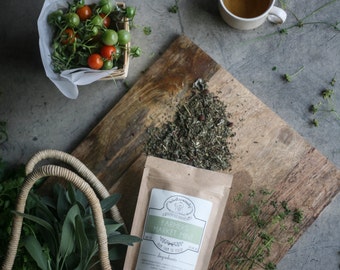 Farmers Market Mint Handcrafted Tea W/ Red Raspberry Leaf  | ORGANIC  | Northwest Grown Herbs | Winterwoods Tea Company Loose Leaf