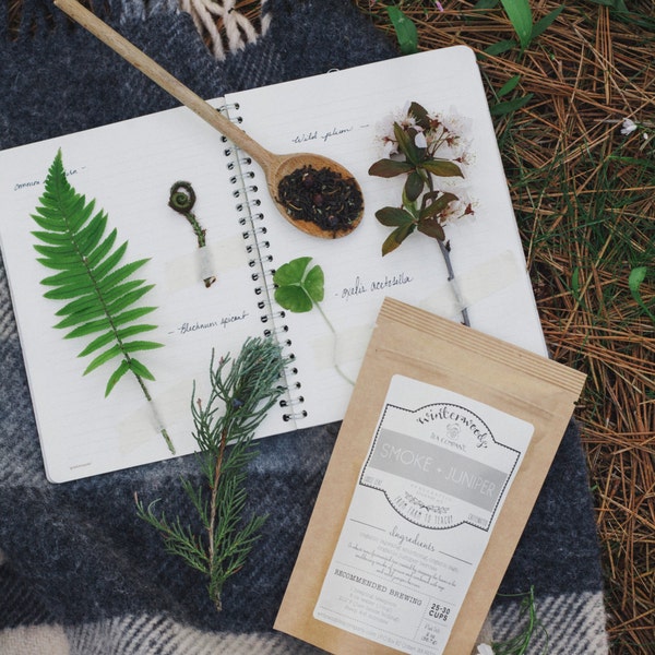 Smoke + Juniper Tea | All Organic | Smoky Lapsang Souchon W/Sage | Winterwoods Tea Company Loose Leaf