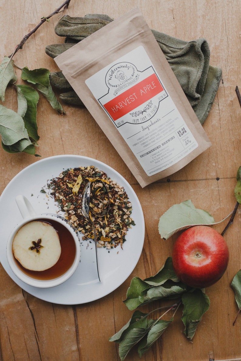 Harvest Apple Tea W/Apples, Sunflower Petals, Nettle Leaf ORGANIC Loose Leaf Blend zdjęcie 1