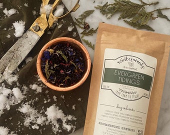 Evergreen Tidings | ORGANIC  | PNW Gift Herbal | Winterwoods Tea Company Loose Leaf Blend Berry Tea