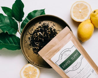 Juniper Summit Handcrafted Tea W/Lemon + Pomegranate | ORGANIC  | Winterwoods Tea Company Loose Leaf Blend