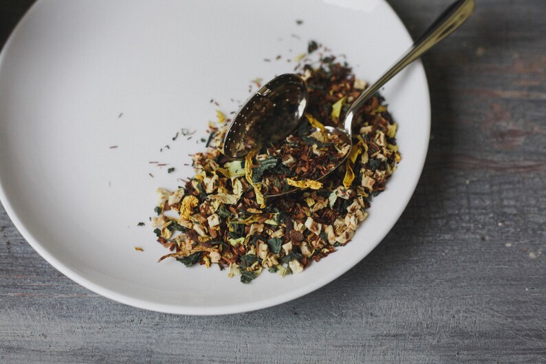 Harvest Apple Tea W/Apples, Sunflower Petals, Nettle Leaf ORGANIC Loose Leaf Blend zdjęcie 3