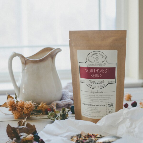 Northwest Berry Handcrafted Tea W/ Elderberries | ORGANIC | Herbal | Winterwoods Tea Company Loose Leaf Blend