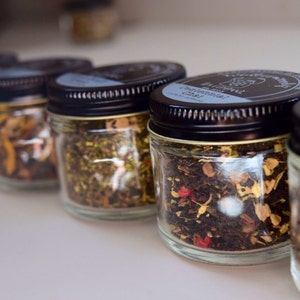 Tea Trio | ORGANIC Loose Leaf Tea Samplers | Beautiful Glass Jar Samplers  | Tea Gift