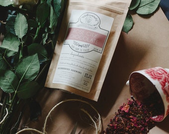 Rose City Chocolate Handcrafted Tea W/ Cocoa Nibs | ORGANIC  | Herbal | Winterwoods Tea Company Loose Leaf Blend