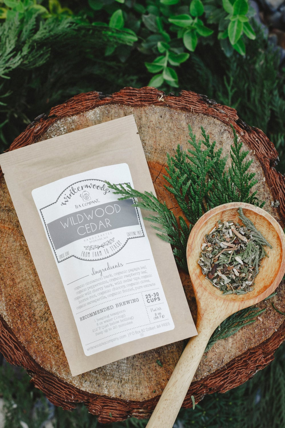 Thé de Cèdre Wildwood | L'| Pnw Cadeau Herbal Winterwoods Tea Company Loose Leaf Blend